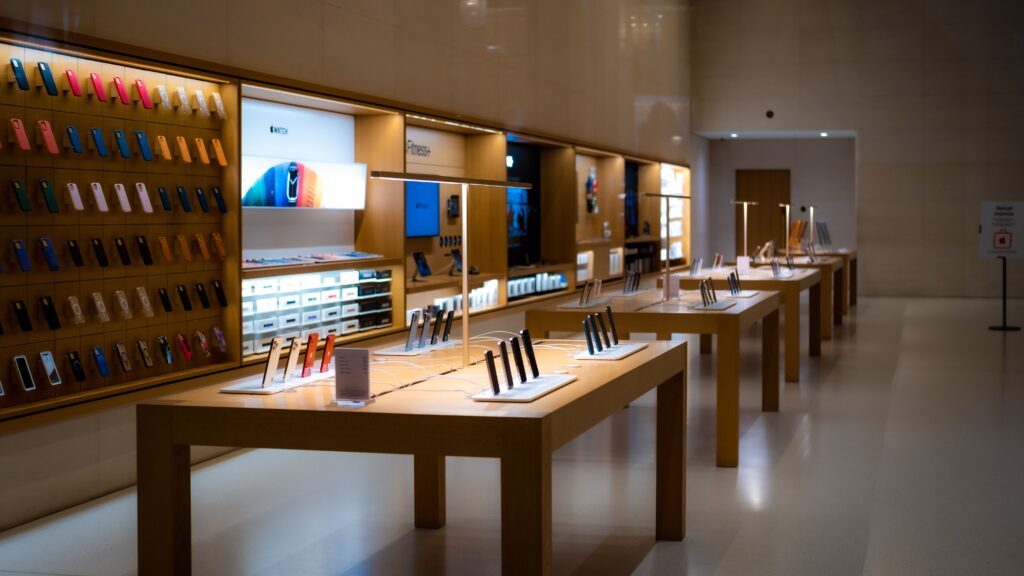 pexels-photo-11297769 Sleek interior of a high-tech store showcasing mobile phones and electronics for wholesale trading.